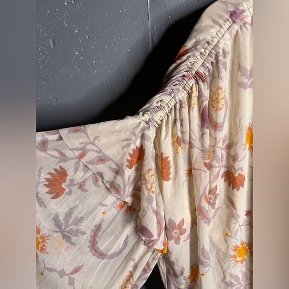 Free People Womens Wild Flower Honey Blouson Floral Print Peasant Top, Small - Picture 4 of 10